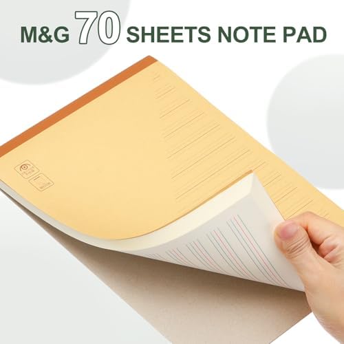 M&G 7x10 Note Pads, 6 Pack B5 Legal Pads 70 Sheets Notepads Writing Pad English College Ruled Lined Memo Paper Tablet for Work Writing Note Taking English
