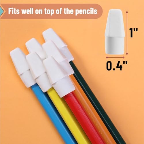 Mr. Pen- White Pencil Top Erasers, 120 pcs, Eraser Caps for Pencils | White Pencil Head Erasers for Pencils Tops (Pack of 4)