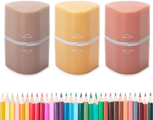 Mr. Pen- Pencil Sharpeners Manual, 3 Pack, 3 Holes, Colorful