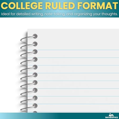 1InTheOffice Wirebound Spiral Memo Books, Memo Pads, 4" x 6", College Ruled, Small Notepad 4x6, Assorted, 50Sheets/Pad, 25 pack