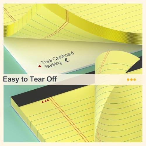 12 Pack Yellow Legal Pads 8.5 x 11 College Ruled Yellow Note Pads 8.5 x 11