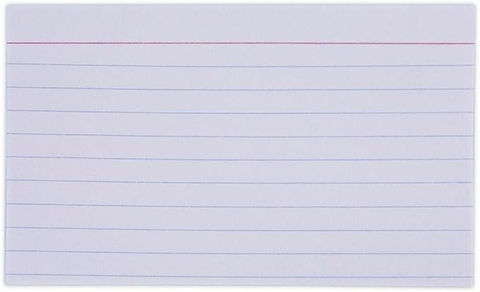 Universal 47210 Ruled Index Cards, 3 x 5, White, 100/Pack
