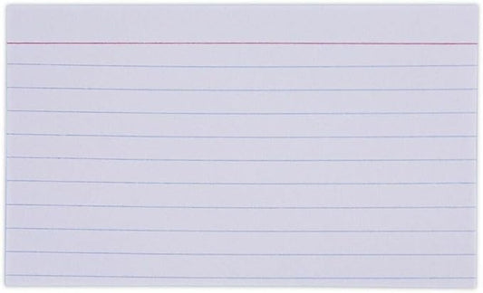 Universal 47210 Ruled Index Cards, 3 x 5, White, 100/Pack
