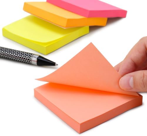 3x3 Sticky Notes, 4 Pads Clear Sticky Notes + 4 Pads Colorful Sticky Pads