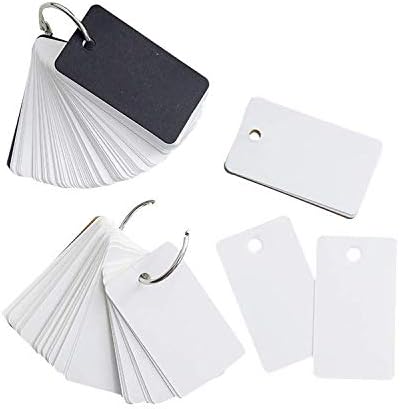 Mini Blank Flash Cards with Binder Rings Kraft Paper Blank Index Cards 4x6 with Punched Holes Easy Flip Flash Card White Study Note Cards Unruled Memo Scratch Pads Small DIY Greeting Cards 5 Pack