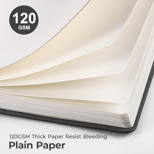 AHGXG Blank Journal Notebook, 160 Pages, A5 Medium Size (5.7'' x 8.3'')