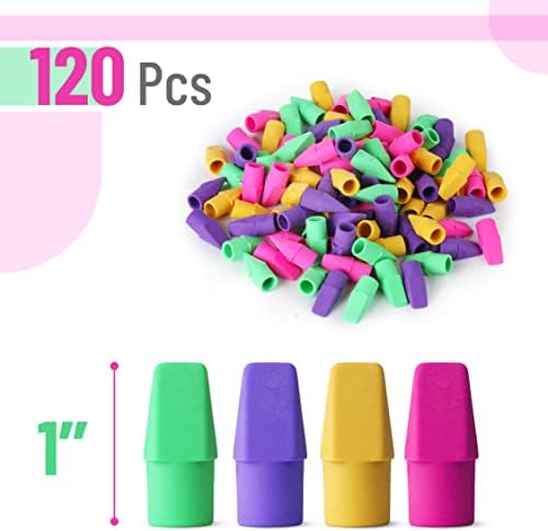Mr. Pen- Pencil Top Erasers, 480 Pack, Latex-Free, No-Smudge | Cap Pencil Erasers for Precise Erasing, Kids, Teachers, Studying Supplies, Vibrant Colors