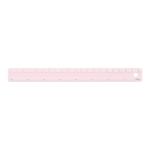 HARFINGTON Metal Straight Ruler 8 Inch(20cm) Metric Aluminum Alloy Measuring Rulers Scale Tool with Hole for Measure Study Reading Classroom Office, Light Pink