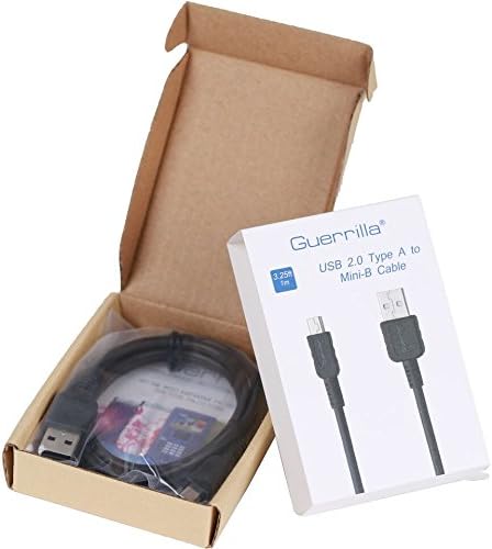 Guerrilla USB cable for TI 84 Plus, TI 84 Plus C Silver Edition, TI 89 Titanium, TI Nspire CX & CX CAS graphing calculators, Black