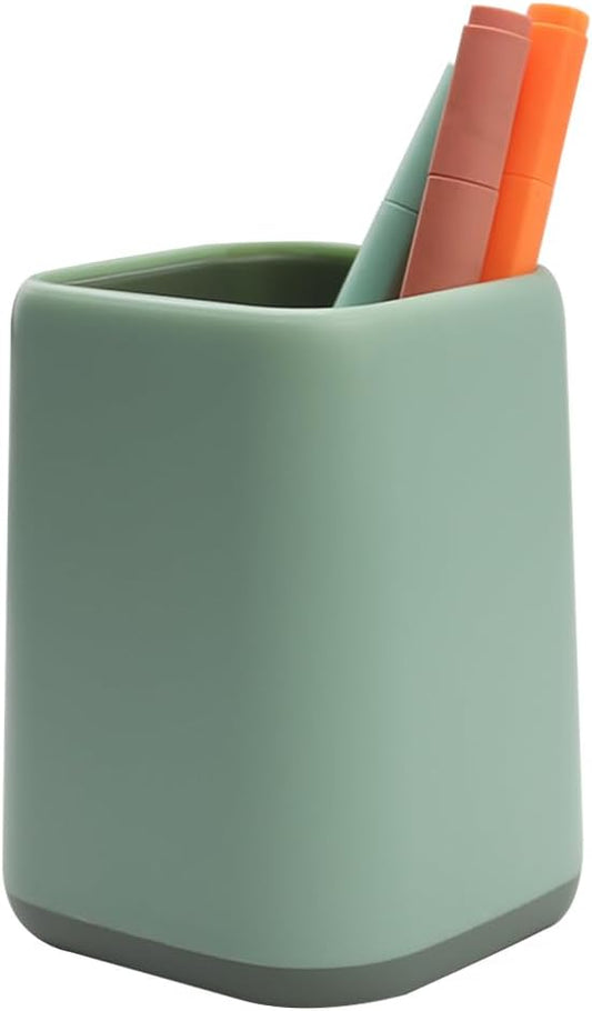 ZUFECY Pencil Holder, Pen Cup Makeup Brush Holder, Desktop Organizer Storage Case Scandinavian Design Stationery for School Home Office Supplies (Green)