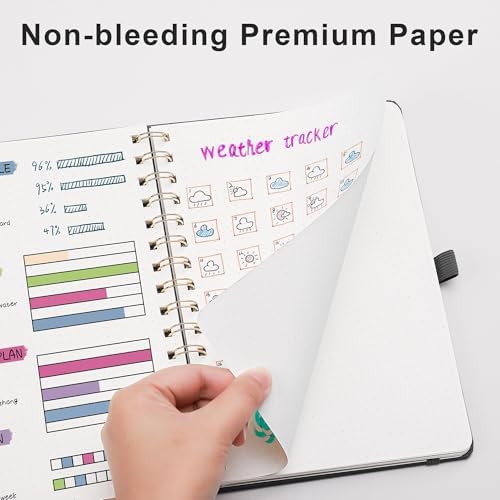RETTACY Dotted Journal Notebook, 140 Pages, A5 Medium Size (5.7'' x 8.3'')