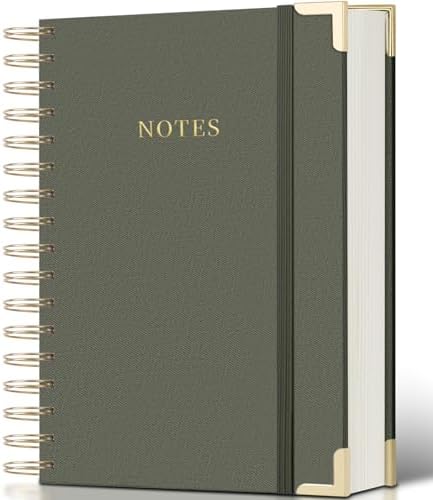 Spiral Notebook Journal, 328 Pages Linen Hardcover College Ruled Notebook, Lined Thick Journals for Women Men, B5 Thick Spiral Journal for Writing, 100GSM Paper, Cute Notebooks for Work School