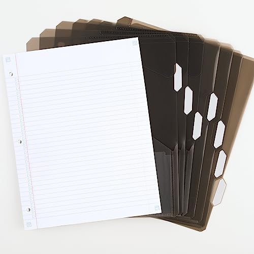 Five Star Flex Refillable Notebook + Study App, College Ruled Paper and 1-1/2 Inch TechLock Ring Binder with Pockets, Tabs and Dividers, 300 Sheet Capacity, White (29324AE2) (Pack of 6)