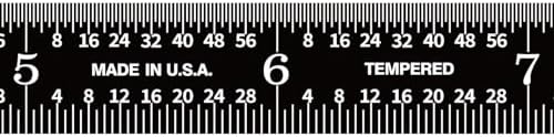 PEC Tools 12"/300mm Black Chrome Metal Ruler, Flexible, English & Metric