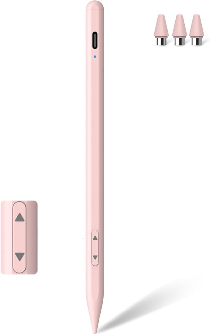 MEKO Universal Stylus Pen for Apple iPhone & Android & iPad, 2X Fast Charge Active Stylus Pencil for All Touch Screen, High Sensitivity Capacitive Stylus for Smartphone Apple Watch Tablet-Lihgt Pink