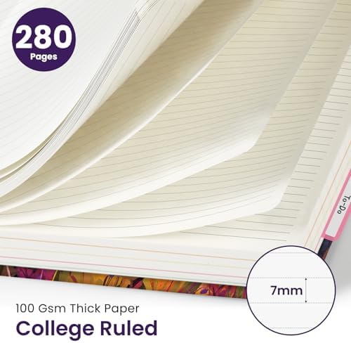 Taja Large Spiral Notebooks for Work 5 Subject with Removable Dividers