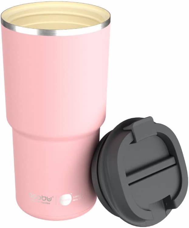 asobu 22oz Extra Large Ceramic-Lined Travel Mug with No Metal Taste-Keeps Flavors True - Double-Wall Vacuum Insulated Coffee Mug with Spill-Proof Pop-Open Lid for Hot Drinks
