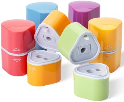 Mr. Pen- Pencil Sharpeners Manual, 6 Pack, 3 Holes, Colorful