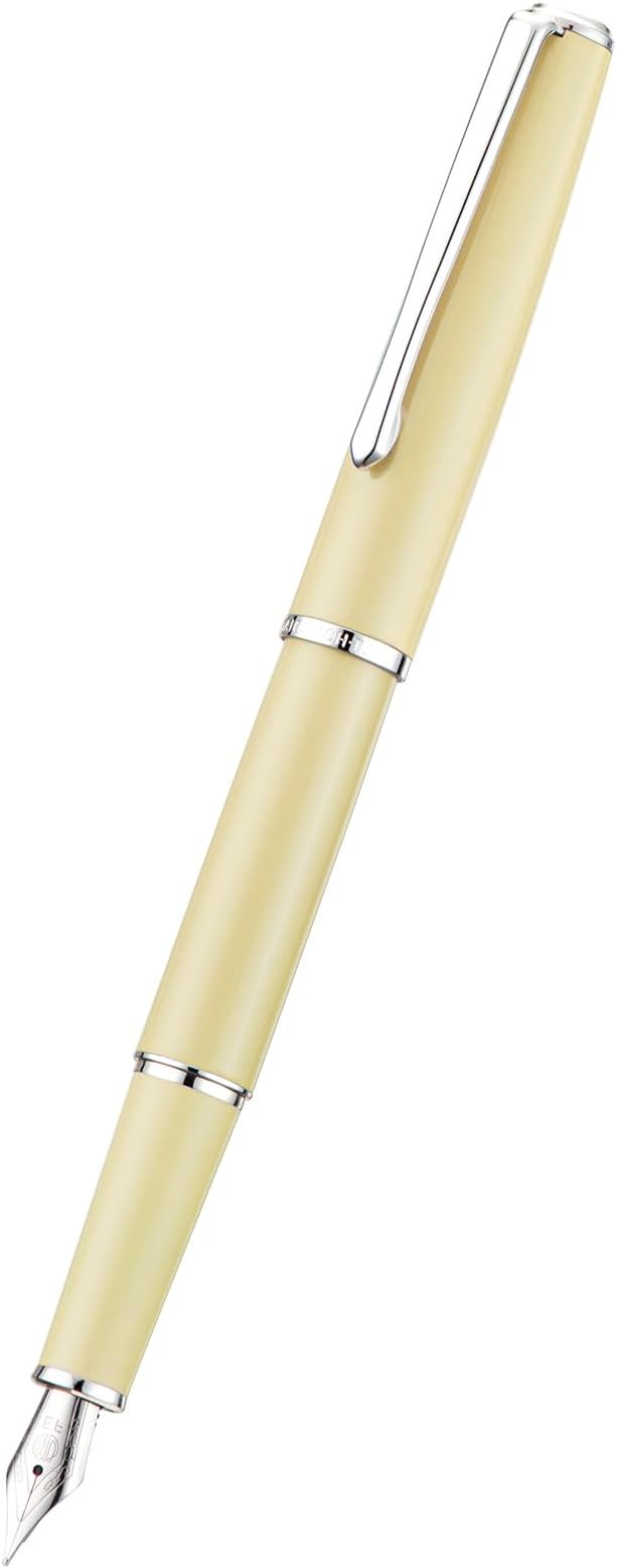 Hongdian 920S Fountain Pen Yellow Metal Office Pen, Iridium Extra Fine Nib Classic Pen with Ink Converter
