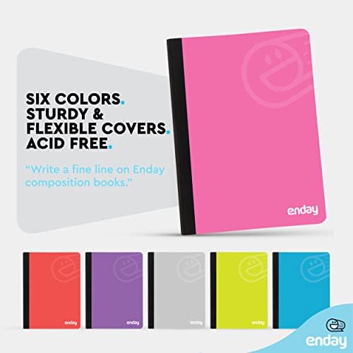 Enday Composition Notebooks College Ruled Paper, Hard Cover Composition Notebook, Premium Lined Composition Books, 100 Sheets Ruled Notebook, Pink and Yellow (2 Pack)