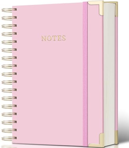 Spiral Notebook Journal, 328 Pages Linen Hardcover College Ruled Notebook, Lined Thick Journals for Women Men, B5 Thick Spiral Journal for Writing, 100GSM Paper, Cute Notebooks for Work School