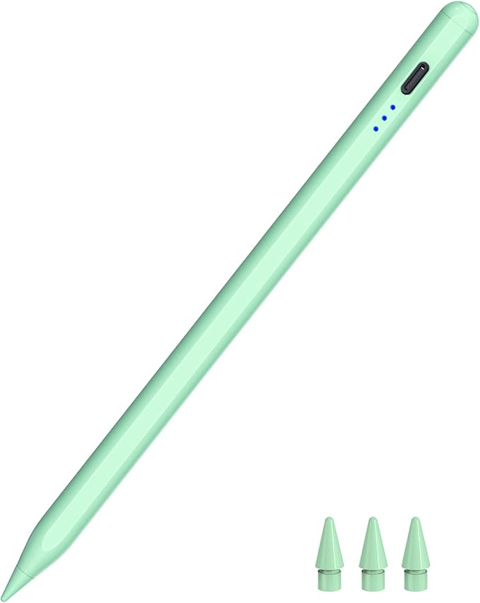 HATOKU Stylus Pen for iPad 2018-2026, 15 Mins Fast Charging Pencil 1st Gen with Tilt & Palm Rejection Digital Pens Stylus Pens for iPad 6-11, Air 3/4/5/M2/M3, Mini 5/6/7, Pro 11"/12.9"/M4 M5 (Green)