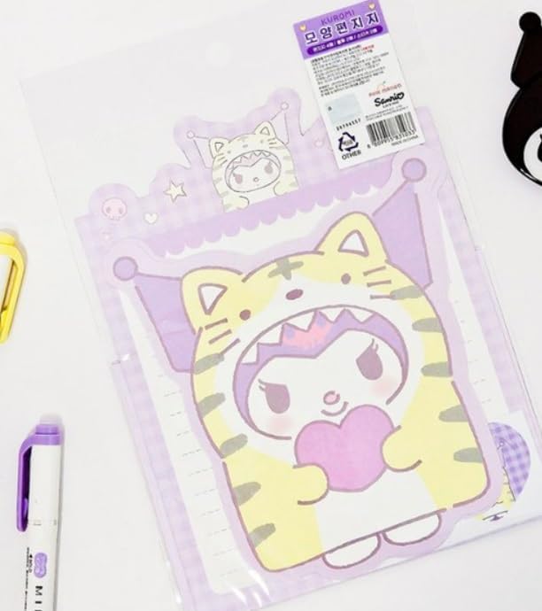 Generic Cute Stationery Writing Paper and Envelopes Set, 8 Letter Papers, 4 Envelopes, and 4 Stickers Included (K)