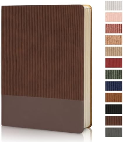 Lined Journal Notebook for Work College Ruled Note Book 5.79"x8.27" A5 PU Leather Daily Journaling 216 Pages for Women Men Writing Home School Supplies Business (Coffee)