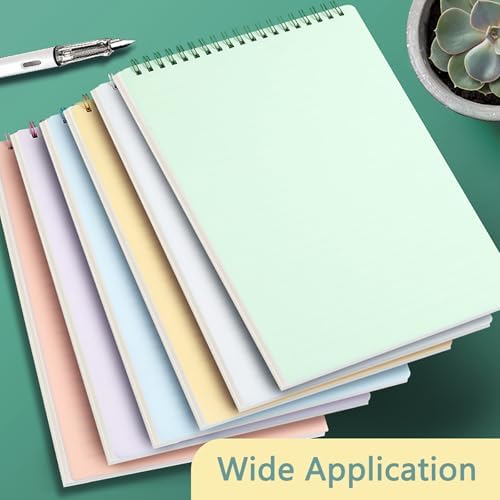 6pcs Steno Spiral Notebooks Top Bound 160 Pages Grid Steno Pads A5 Thick Plastic Covers 5.5x8.3 inch for Writing Notes in Lists,Office, Home (A5 6pcs Grid)