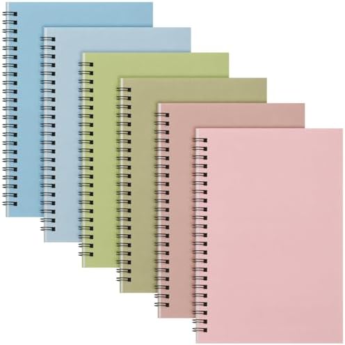 Fuutreo 6 Pack Spiral Notebook 10.5x7.45 Notebook,Earthy Tones,Grassland