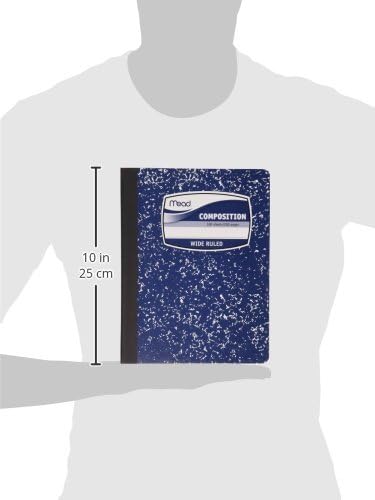 Mead Composition Notebook, Comp Book, Wide Ruled Paper, 100 Sheets, 9-3/4" x 7-1/2", Fashion, Square Deal, Assorted Colors, Color Selected May Vary, 1 Count (09918)