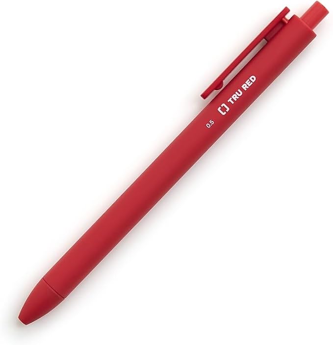 TRU RED Retractable Gel Pens, Fine Point 0.5mm, Assorted Ink Colors, 12 Pack – Quick‑Dry Pens for Color Coding & Notes