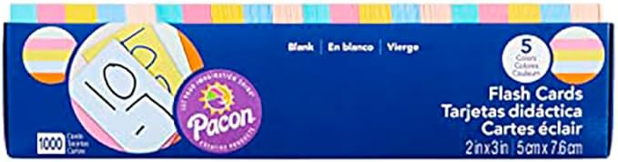 Blank Flash Card Dispenser Box Card Size 2'' x 3'' 1000 cards