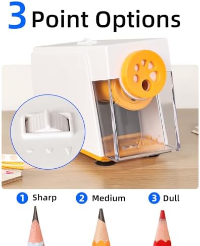 ZMOL Electric Pencil Sharpener,Heavy Duty for Classroom, 6-12mm, White