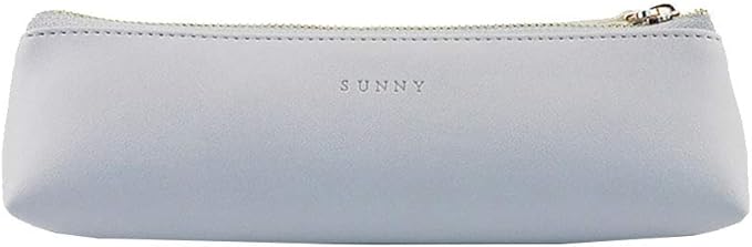 Doraking Pencil Bag Pen Case Cosmetic Makeup Bag Pen Pencil Stationery Pouch Bag Case/PU Leather Small Pencil Pouch Students Stationery Pouch Zipper Bag for Pens, Pencils, Markers (Purple Grey)