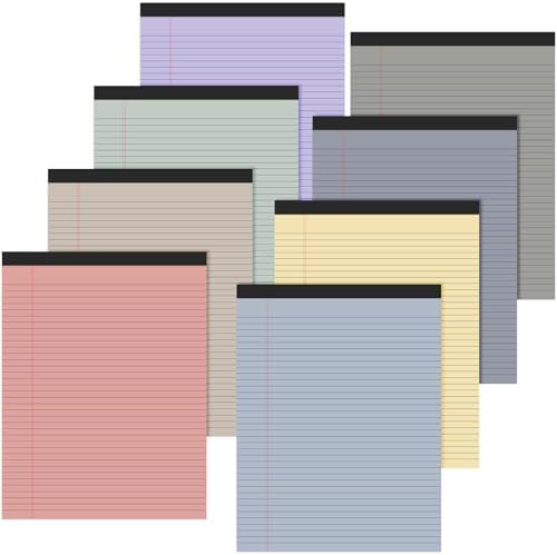 Fuutreo 8 Pcs Legal Pads 8.5 x 11 Colored Note Pads, Aesthetic Color