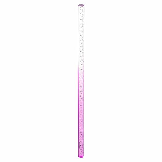 HARFINGTON Acrylic Clear Straight Rulers 30cm Metric Transparent Gradient Three-Dimensional Plastic Ruler Square Cube Measuring Tool for Classroom Office, Purple