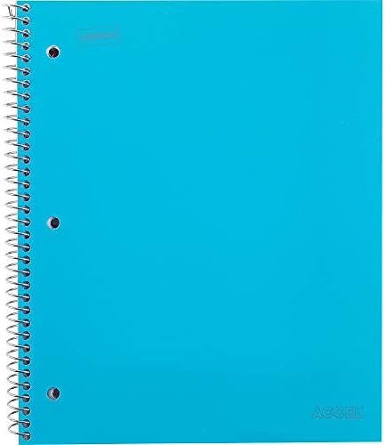 Staples Accel Durable Poly Cover 1-Subject Notebook, College Ruled, Teal