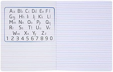Mintra Primary Composition Notebook, 4 Pack, Assorted Colors 80 Sheets, 7.5in x 9.75in, Full Sheet, Ruled with Drawing Area, Flexible Hardcover Journal, Grade K-2, School & Home Use