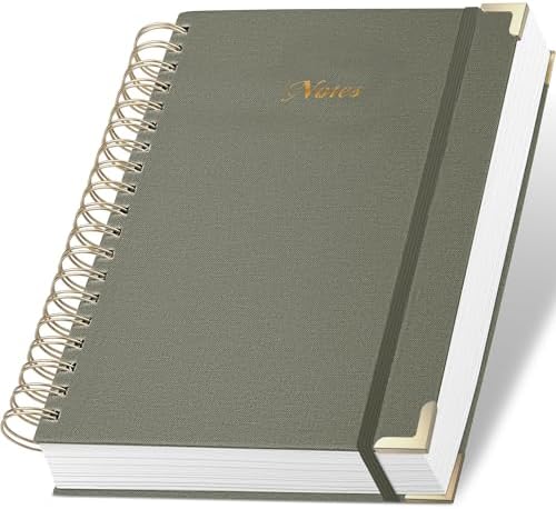 Spiral Notebook Journal, 328 Pages Linen Hardcover College Ruled Notebook, Lined Thick Journals for Women Men, B5 Thick Spiral Journal for Writing, 100GSM Paper, Cute Notebooks for Work School