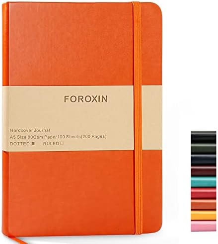 Journal notebook (A5-Dotted, Orange Color),192 Pages, Medium 5.7X8.3 inches - 80 gsm Thick Paper, Hardcover