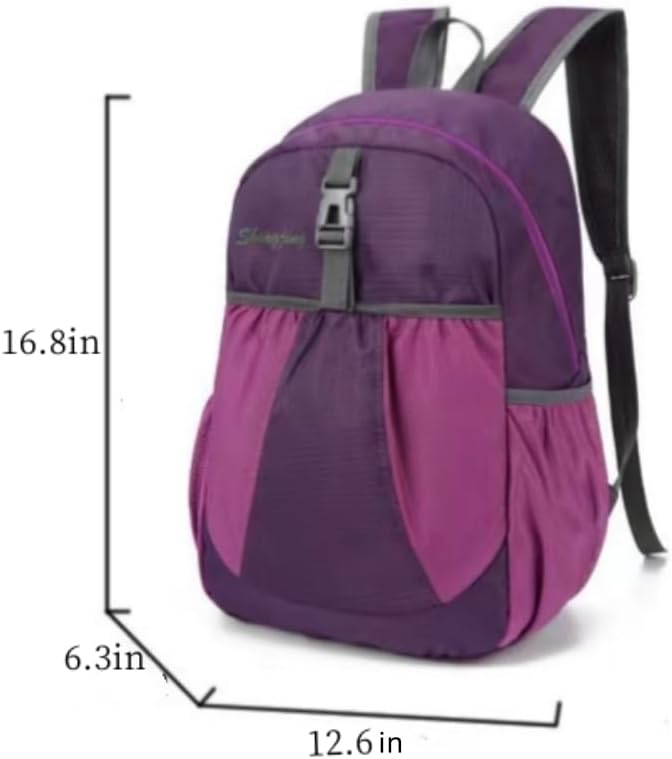 Travel lightweight foldable backpack hiking backpack splash proof compact travel backpack day pack (purple)