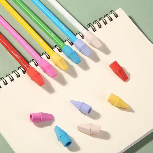 Mr. Pen- Pencil Erasers Toppers, 240 Pack, Colorful, Latex Free, No Smudge