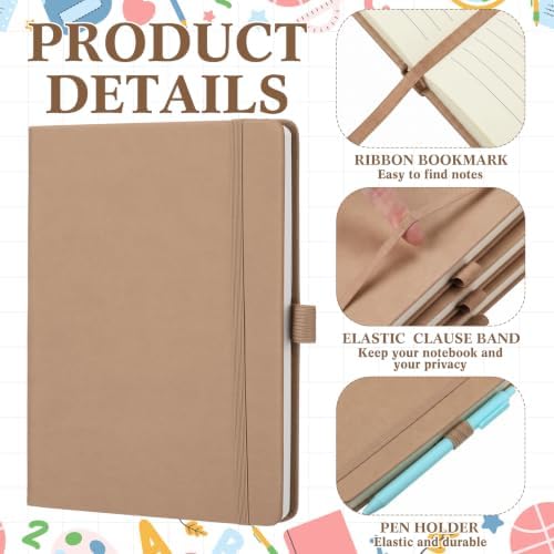 Laumoi 14 Pack Hardcover Lined Journal Notebooks Bulk,Milk Tea,A5