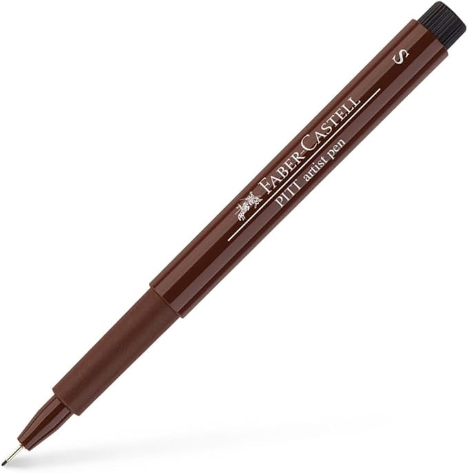 Faber-Castell Art & Graphic Pitt Artist Pen Fineliner India Ink Pen, Dark Sepia, Dark Sepia, For Art, Craft, Drawing, Sketching, Home, School, University, Colouring