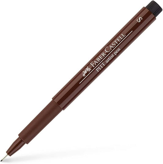 Faber-Castell Art & Graphic Pitt Artist Pen Fineliner India Ink Pen, Dark Sepia, Dark Sepia, For Art, Craft, Drawing, Sketching, Home, School, University, Colouring
