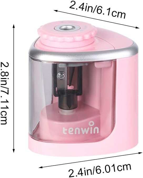 Electric Pencil Sharpeners Powerful Stall-Free Motor Portable Electric Battery Operated Pencil Sharpener Battery Powered Classroom Pencil Sharpeners for School Home Office Classroom(Pink)