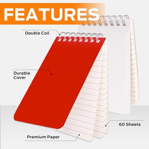 Pocket Notebook 3x5 Inch, 42Packs Mini Top Bound Spiral Notepads Bulk | Memo Pads 6 Colored 60Sheets/120Pages (80GSM), Small Notepads for Listing, Planning, Note Taking
