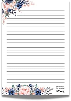 JW Letter Writing A4 Pad Stationery Paper Lined Gift Notepad Writing Sheets (Winter Flowers)