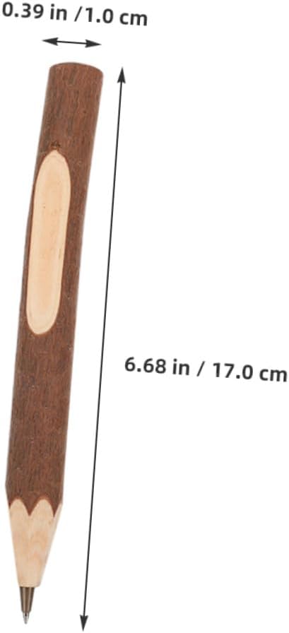 FOMIYES Wooden Ballpoint Pens 10pcs 17cm Tree Bark Texture Biodegradable Multi-function Writing Supplies for Office School Home Use